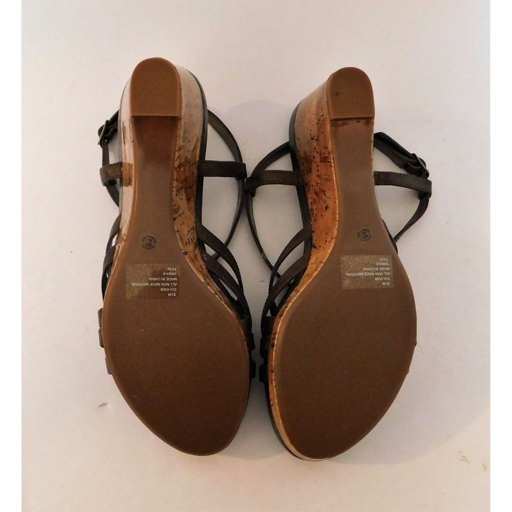 St.Johns Bay Mina Bronze Strappy Wedges Brown Womens Size 8.5 New with Box - Picture 8 of 10
